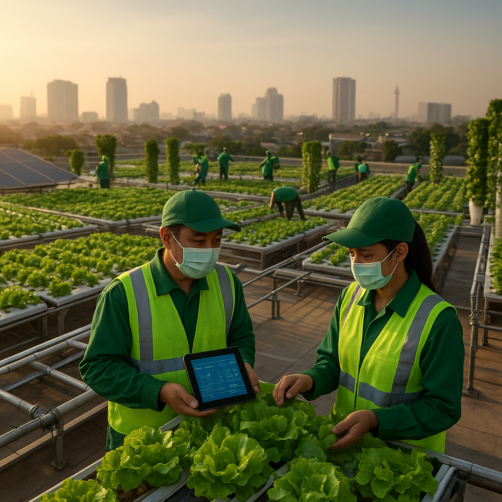 Urban Farming di Atap Gedung Perkantoran Surabaya Hasilkan 5 Ton Sayuran Per Bulan