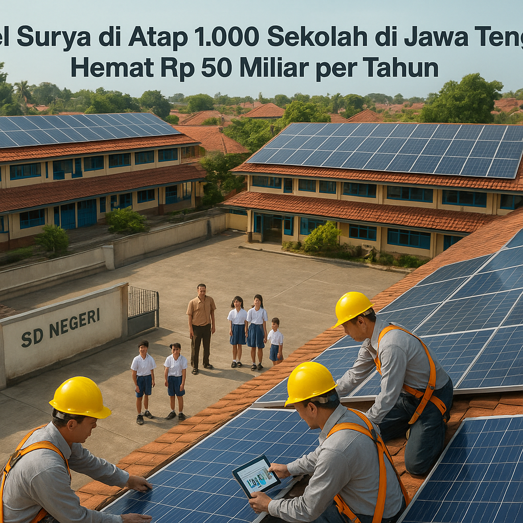 Panel Surya di Atap 1.000 Sekolah di Jawa Tengah Hemat Rp 50 Miliar per Tahun