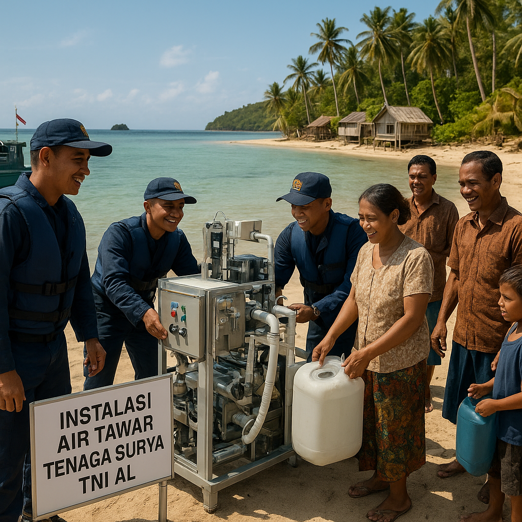TNI AL Bantu Bangun Instalasi Air Tawar Tenaga Surya untuk Pulau Terpencil