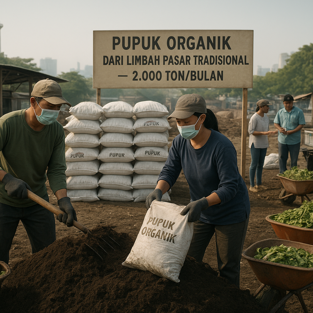 Pupuk Organik dari Limbah Pasar Tradisional Hasilkan 2.000 Ton Kompos per Bulan di Jakarta