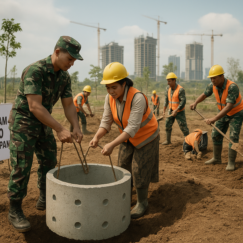 Militer Bantu Pembangunan Sumur Resapan di Ibu Kota Nusantara untuk Cegah Banjir