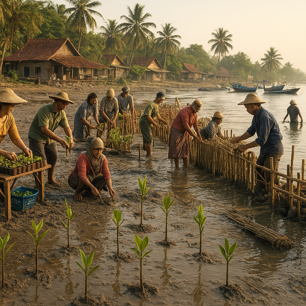 Restorasi Mangrove Berbasis Komunitas dengan Teknik Eco-Engineering di Pesisir Jawa