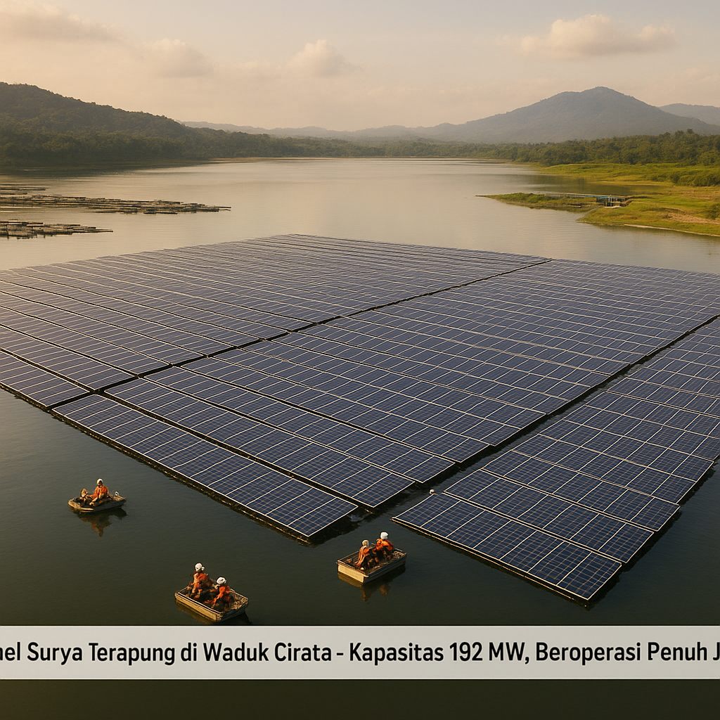 Panel Surya Terapung di Waduk Cirata Suplai Listrik 192 MW