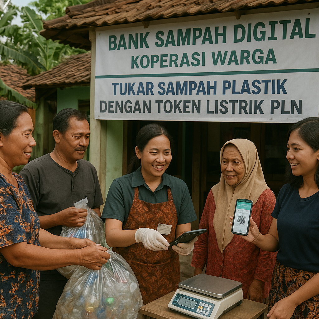 Bank Sampah 'Digital' Koperasi Warga: Tukar Sampah Plastik dengan Token Listrik PLN