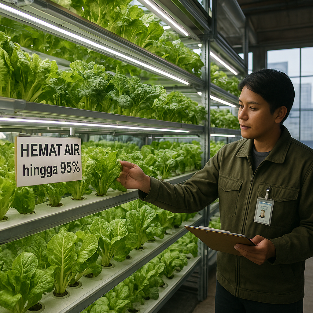 Vertical Farming dengan Sistem Hidroponik dan LED Hemat Energi Bantu Penuhi Sayuran Segar di Perkotaan