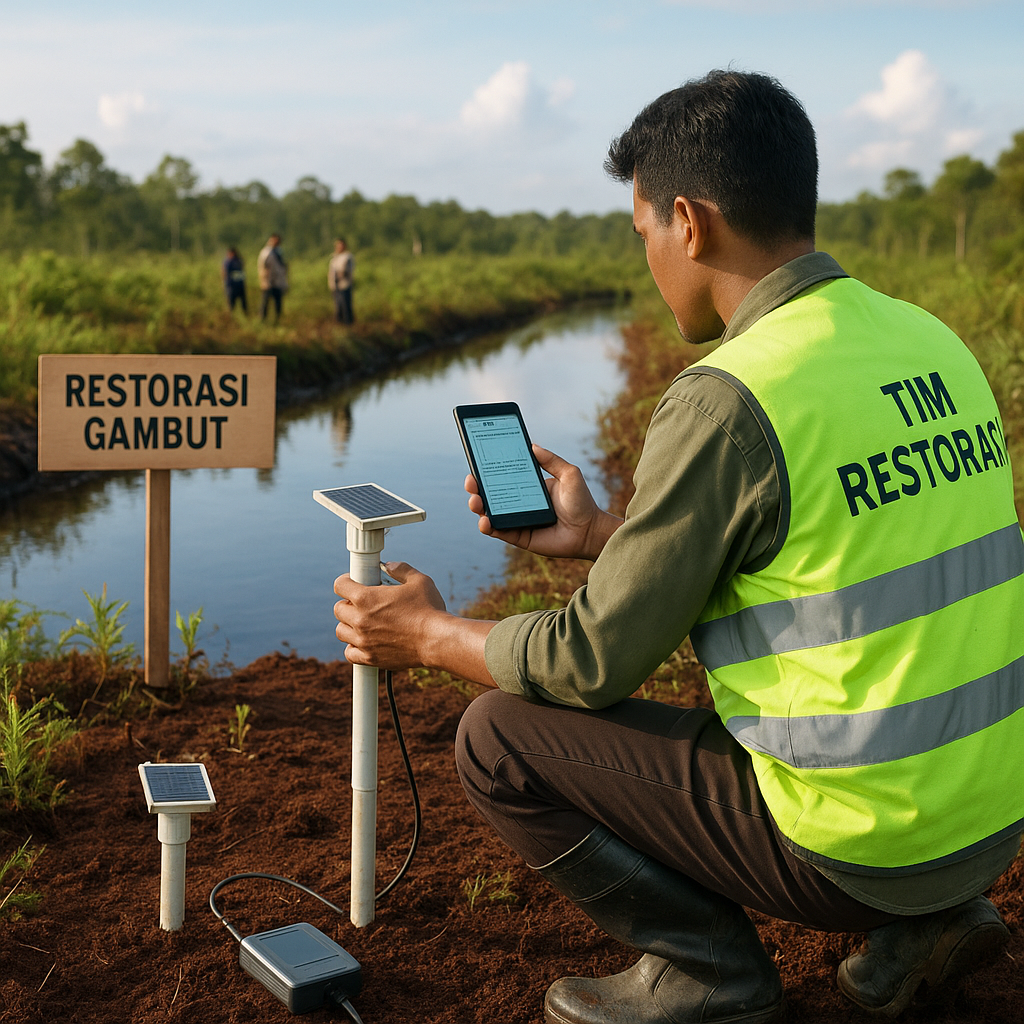 Restorasi Gambut dengan Teknologi Pemantauan Air 'Smart Sensor' Cegah Kebakaran dan Turunkan Emisi