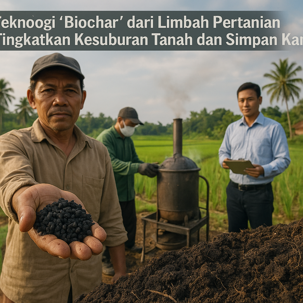 Teknologi 'Biochar' dari Limbah Pertanian Tingkatkan Kesuburan Tanah dan Simpan Karbon