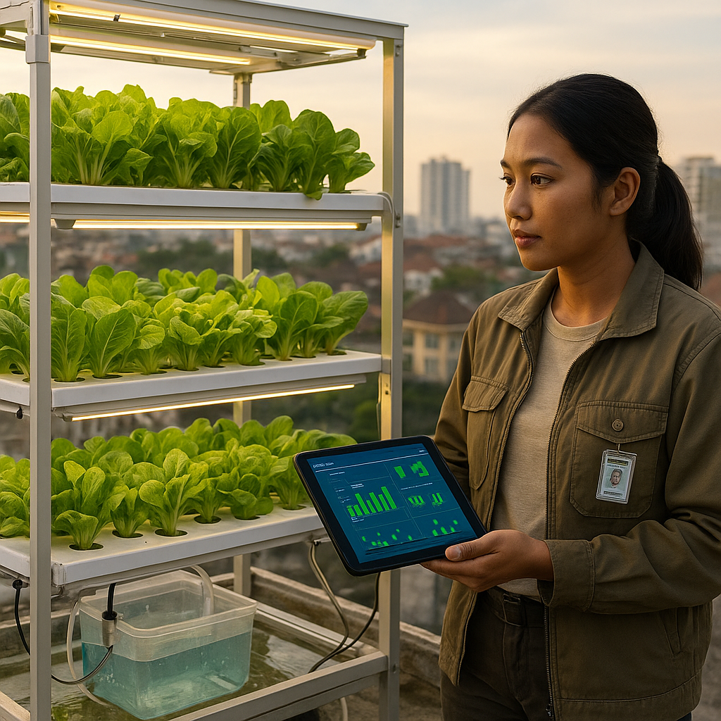 Vertical Farming dengan Sistem Hidroponik Berbasis IoT Sukses Tingkatkan Produksi Sayuran di Lahan Terbatas Perkotaan