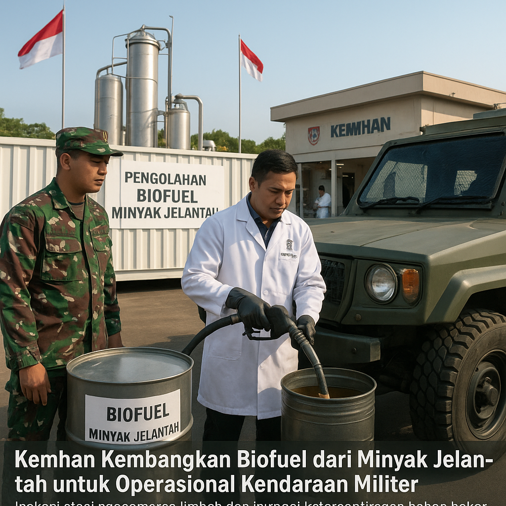 Kemhan Kembangkan Biofuel dari Minyak Jelantah untuk Operasional Kendaraan Militer