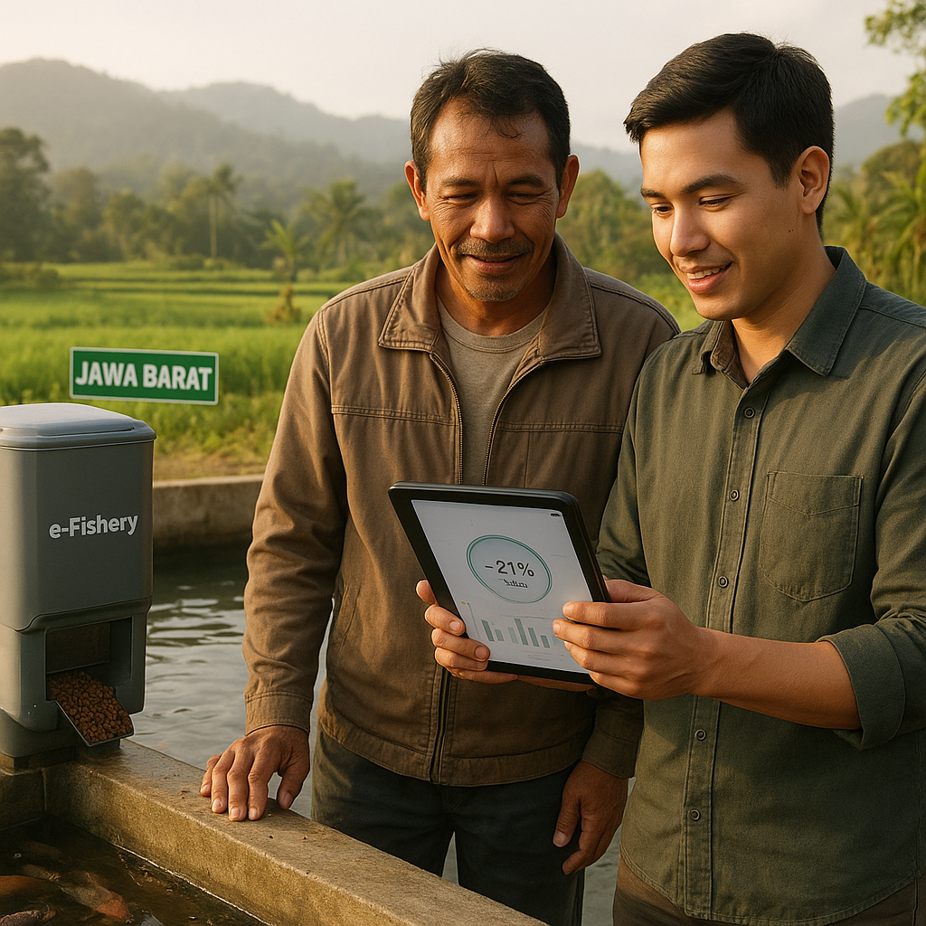 Platform Digital 'e-Fishery' Optimalkan Budidaya Ikan dan Kurangi Limbah Pakan di Jawa Barat