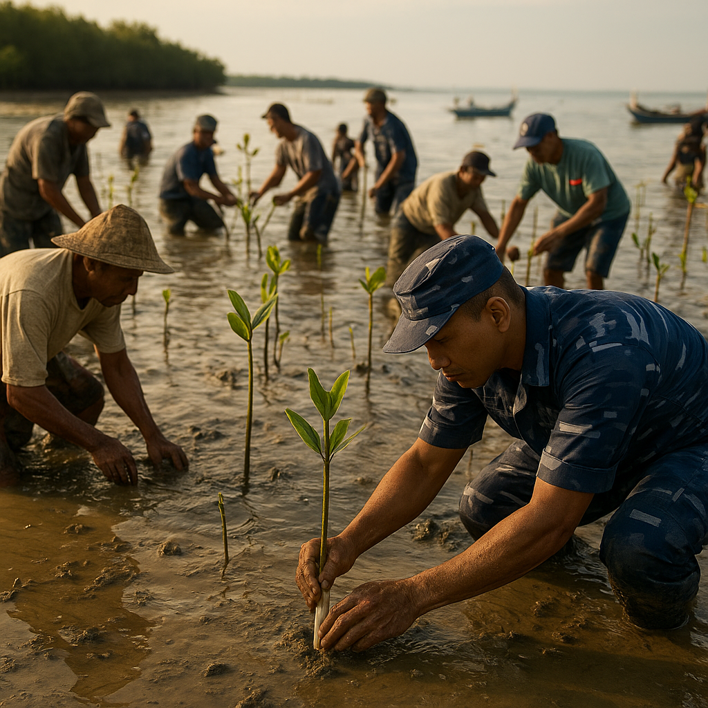 TNI Bantu Rehabilitasi Mangrove di Pesisir Kalimantan Timur