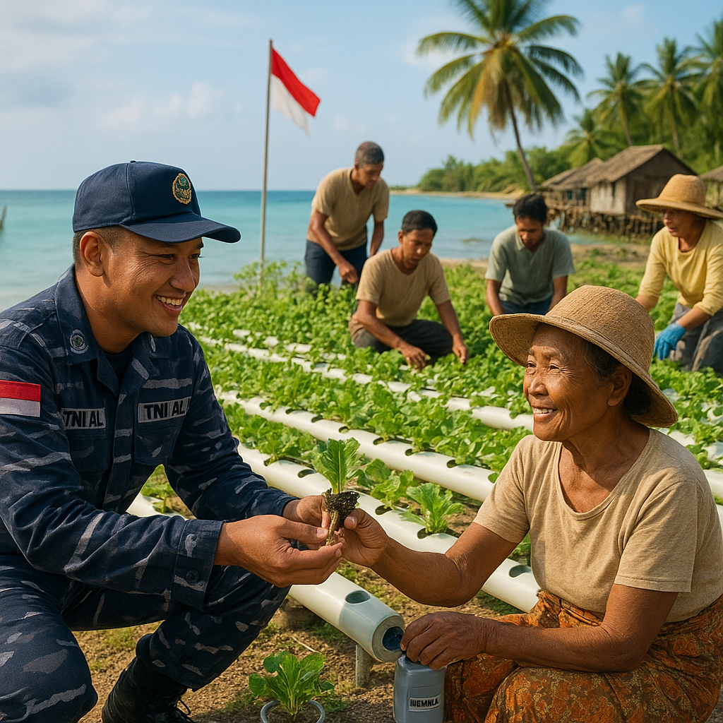 Kolaborasi TNI AL dan Masyarakat Pulau Kembangkan Pertanian Hidroponik untuk Ketahanan Pangan