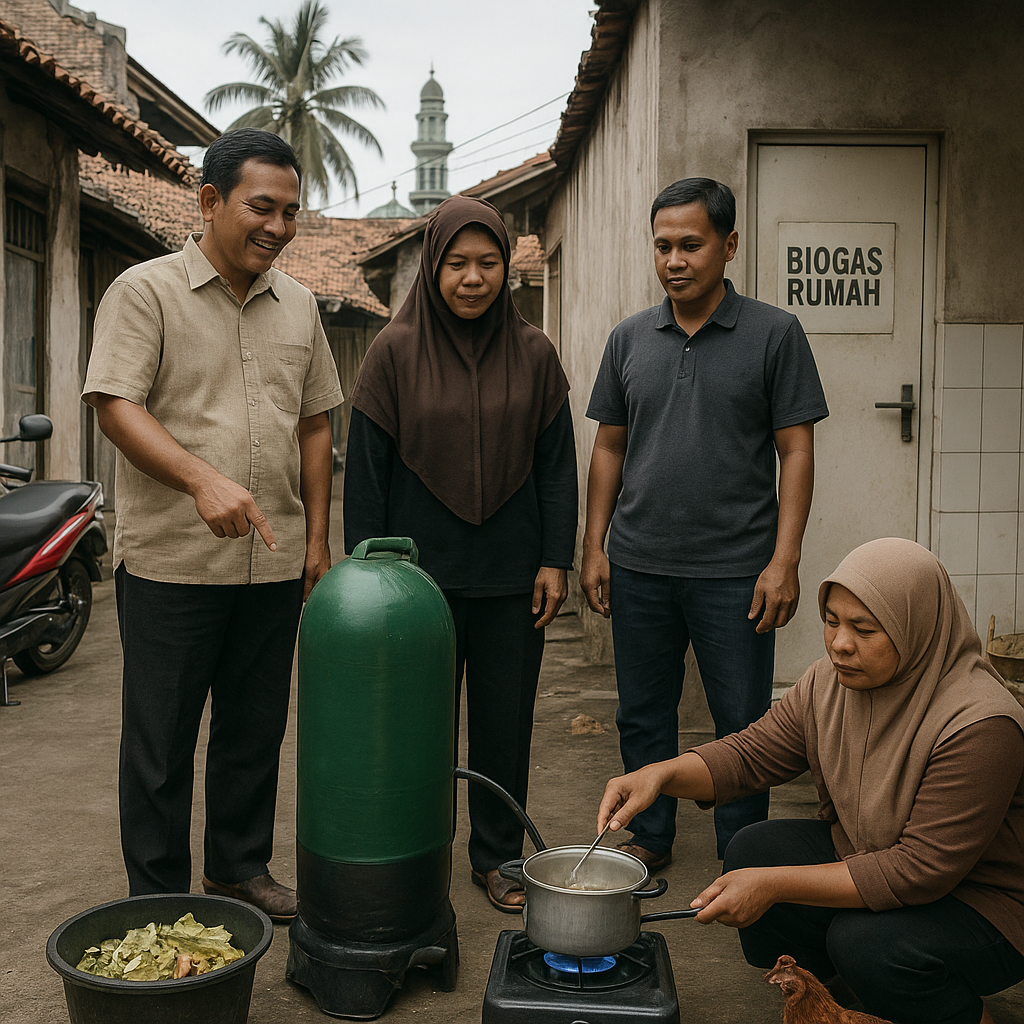 Pengolahan Limbah Domestik Jadi Biogas di Permukiman Padat Surabaya
