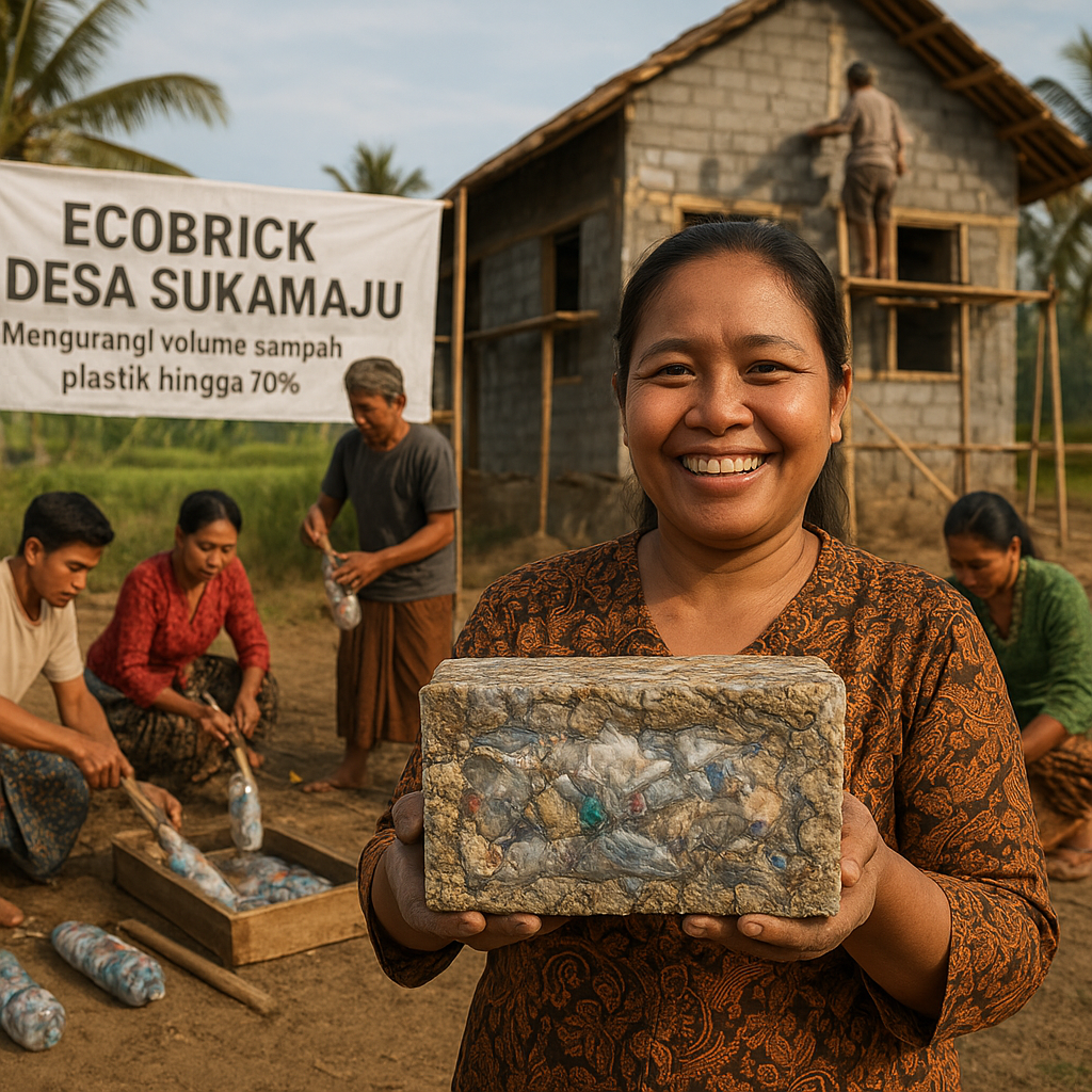 Ecobrick Limbah Plastik Jadi Bata Ramah Lingkungan untuk Pembangunan Rumah Layak Huni