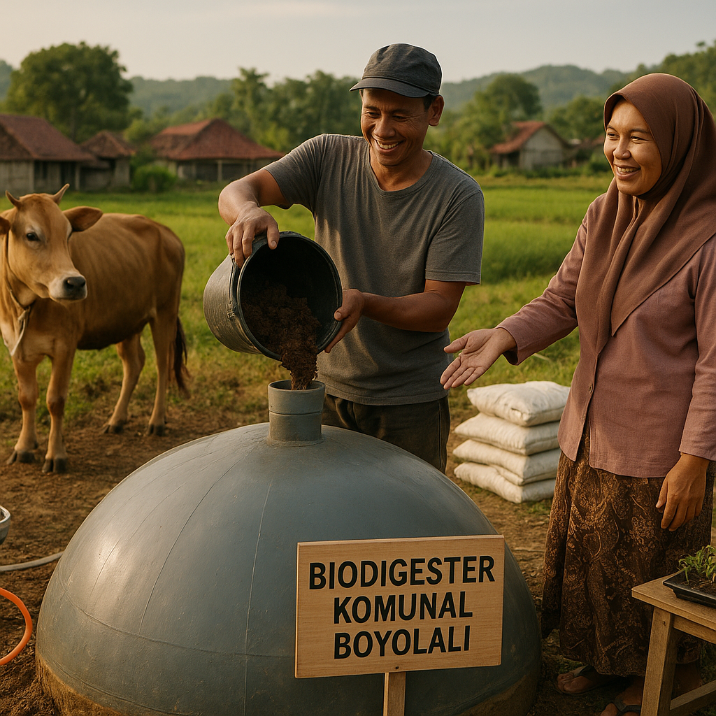 Biodigester Komunal Ubah Limbah Ternak Jadi Energi Biogas dan Pupuk Organik di Desa Ternak