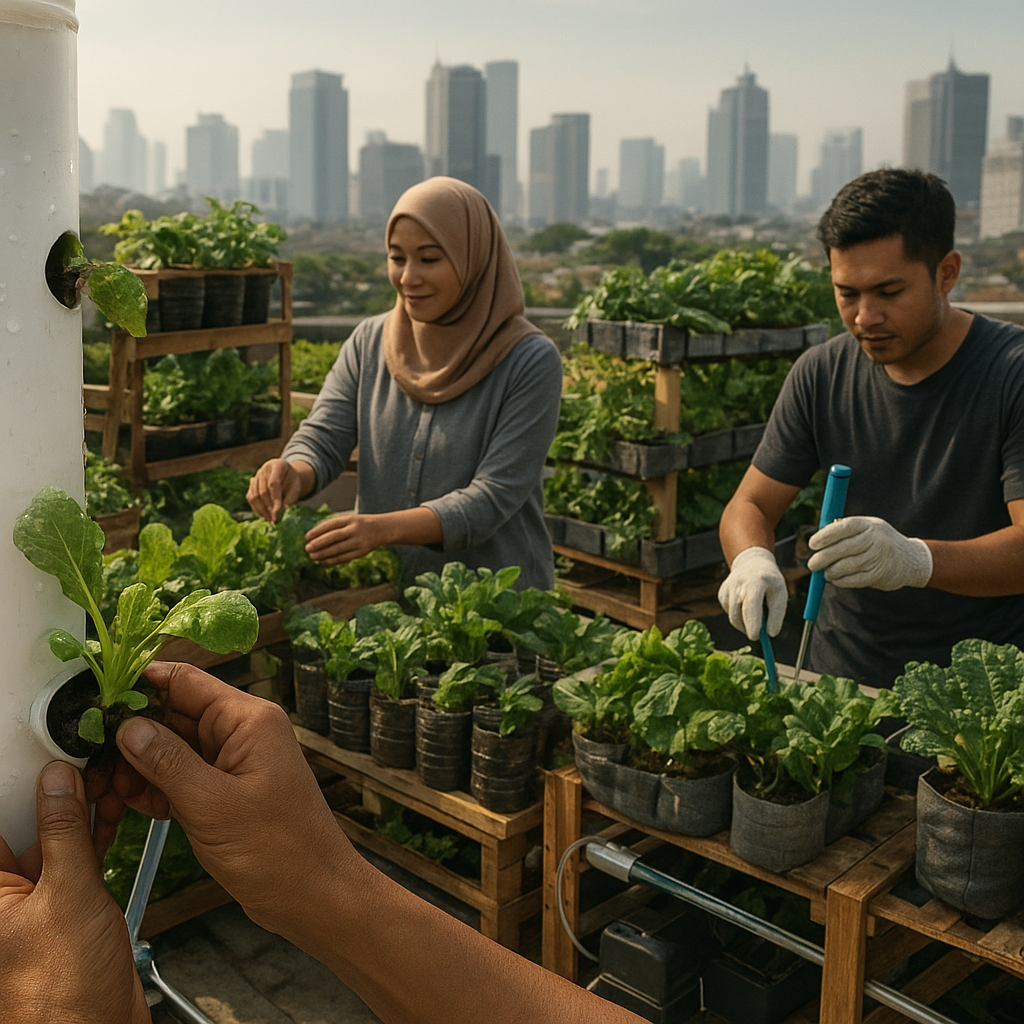 Bertani Vertikal di Atap, Solusi Ketahanan Pangan Perkotaan