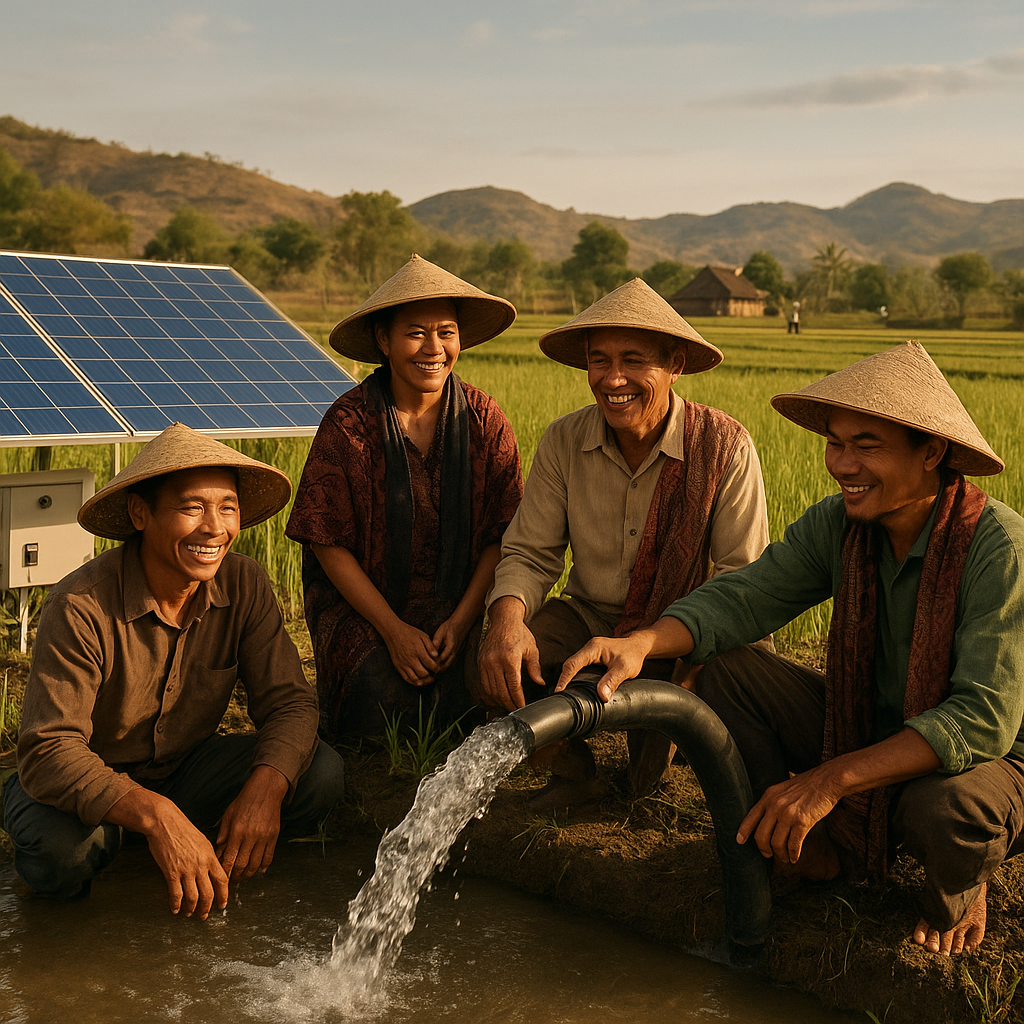 Pompa Irigasi Tenaga Surya Mengairi Sawah di NTT