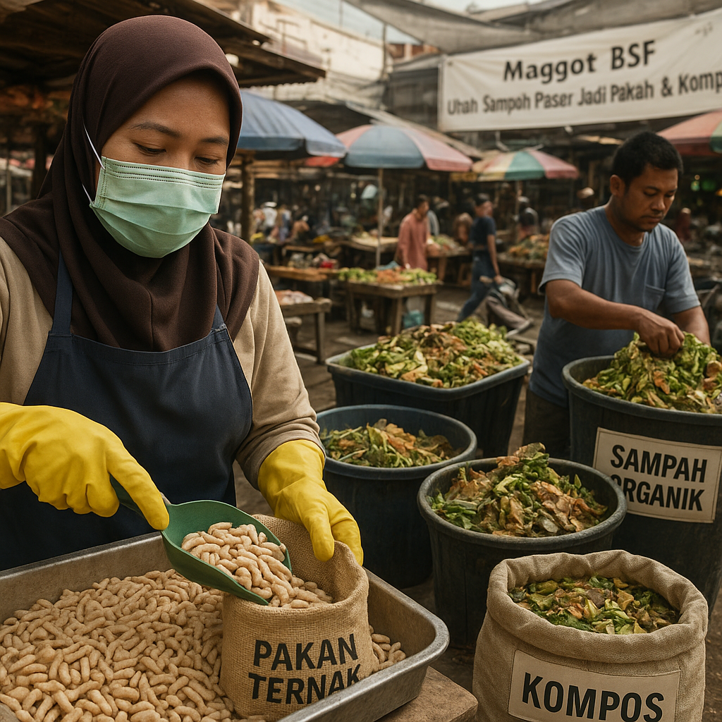 Maggot BSF Ubah Sampah Pasar Menjadi Pakan Ternak