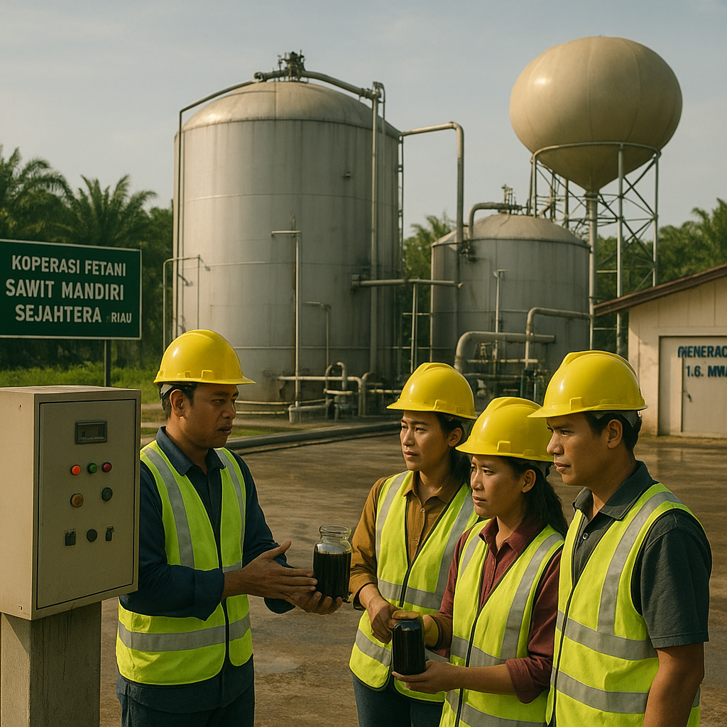 Limbah Sawit Diolah Jadi Biogas dan Pupuk Organik di Riau