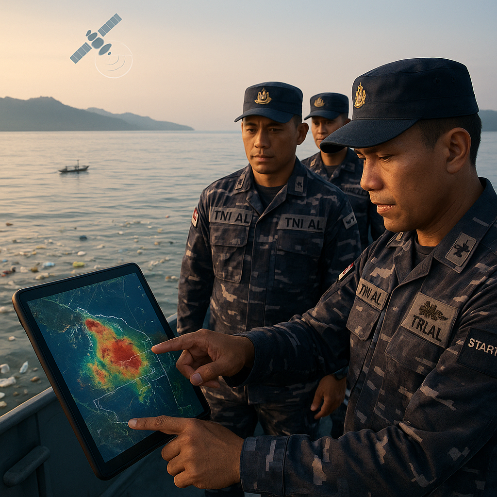 Satelit dan AI Mapping Sampah Plastik di Laut Sulawesi untuk Patroli Militer