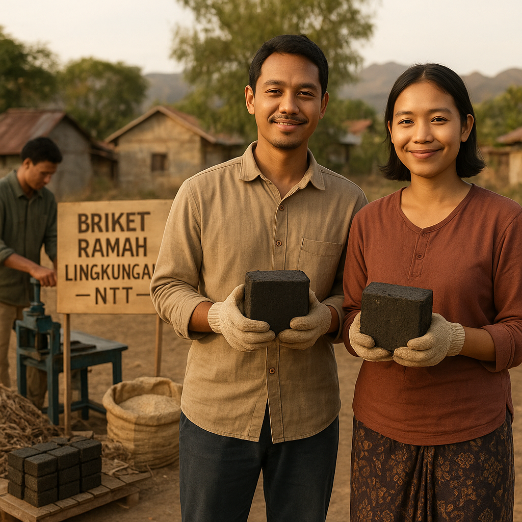 Inovasi Briket dari Limbah Kulit Singkong dan Sekam Padi oleh Pemuda NTT