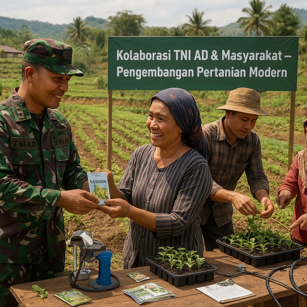 Kolaborasi TNI AD dan Masyarakat Kembangkan Pertanian Modern di Perbatasan