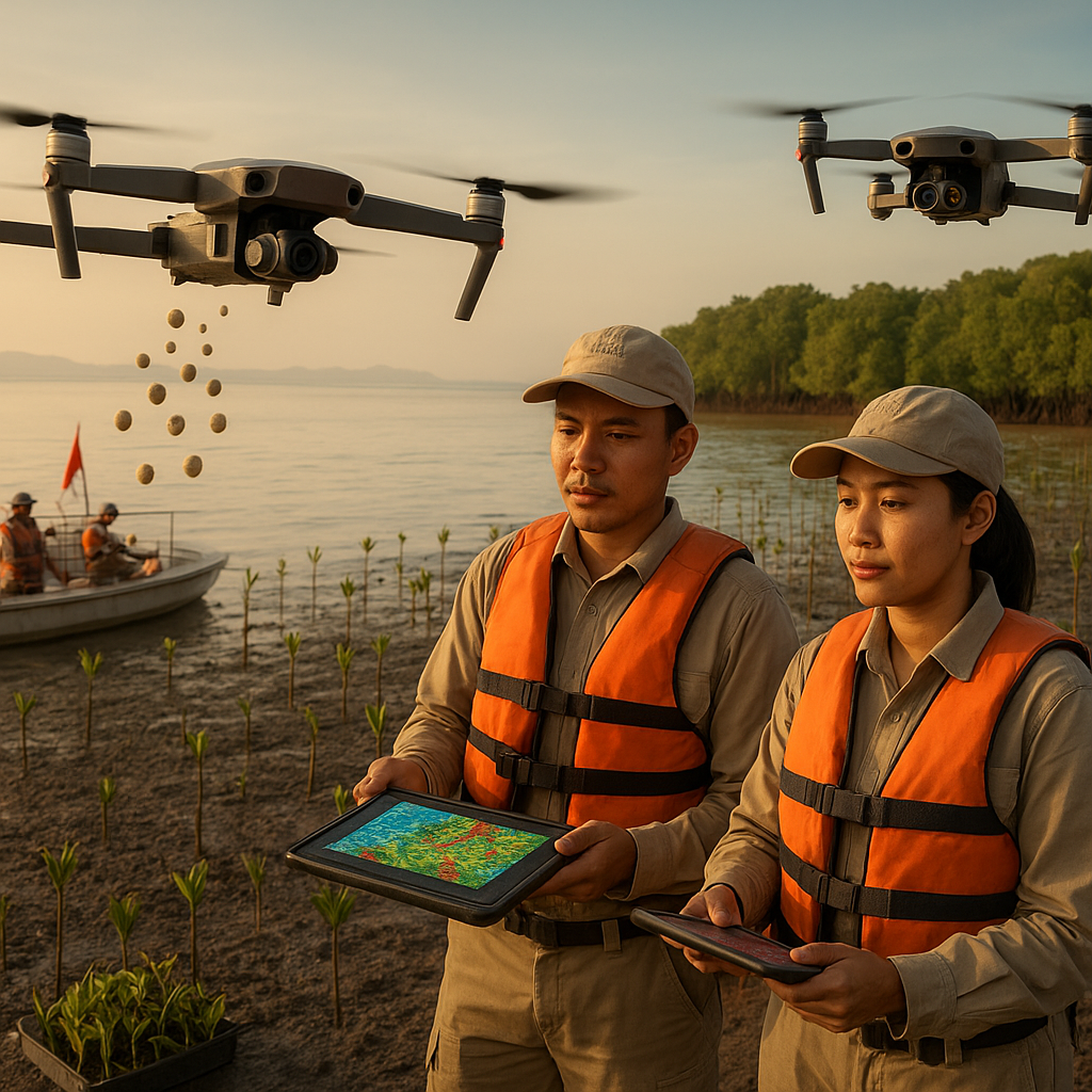Drone Pemetaan dan Penebar Benih Dukung Rehabilitasi Mangrove Nasional