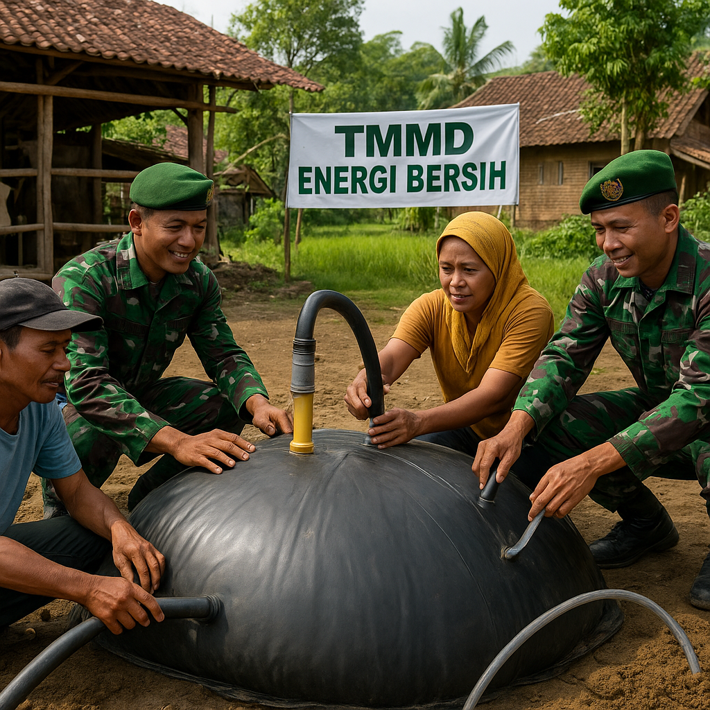 Kolaborasi TNI AD dan Masyarakat Kembangkan Energi Biogas dari Limbah Ternak