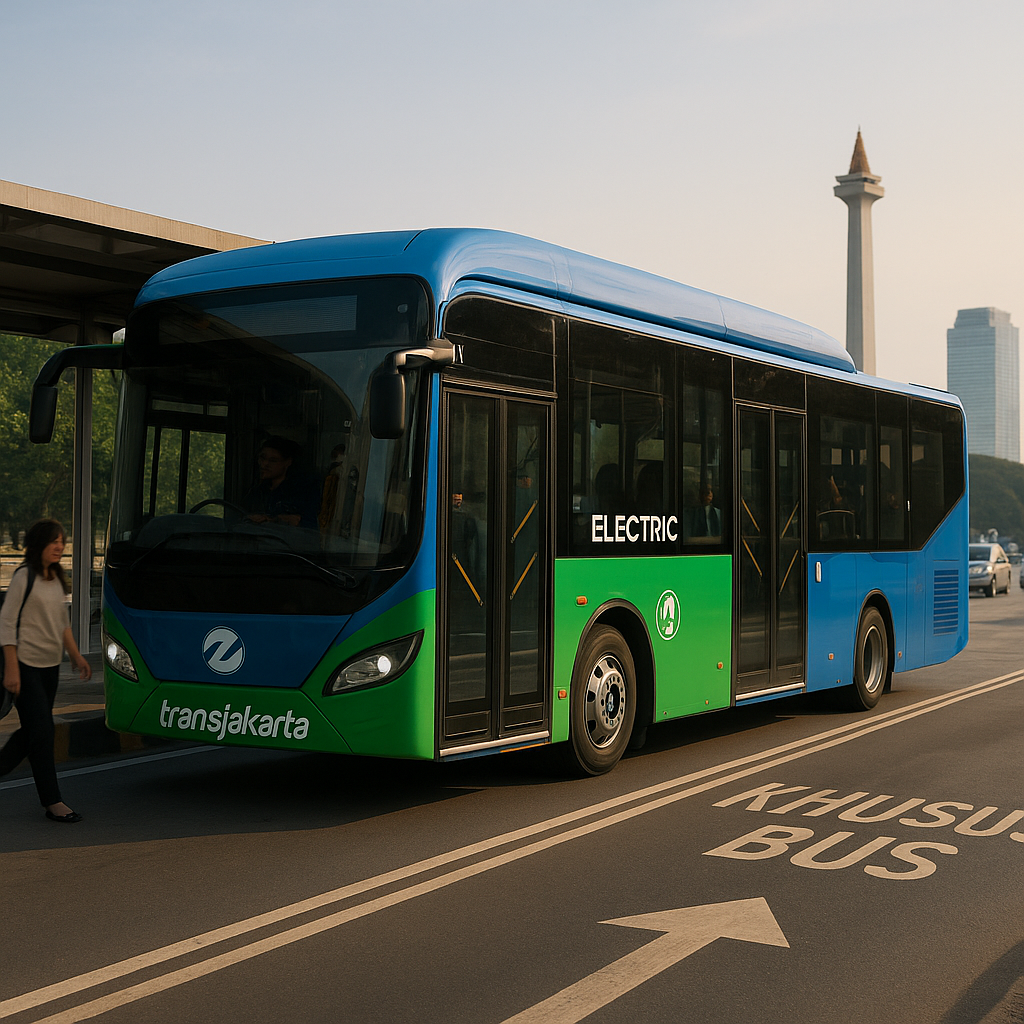 Bus Listrik BRT Transjakarta Kurangi Emisi dan Polusi Udara Ibu Kota