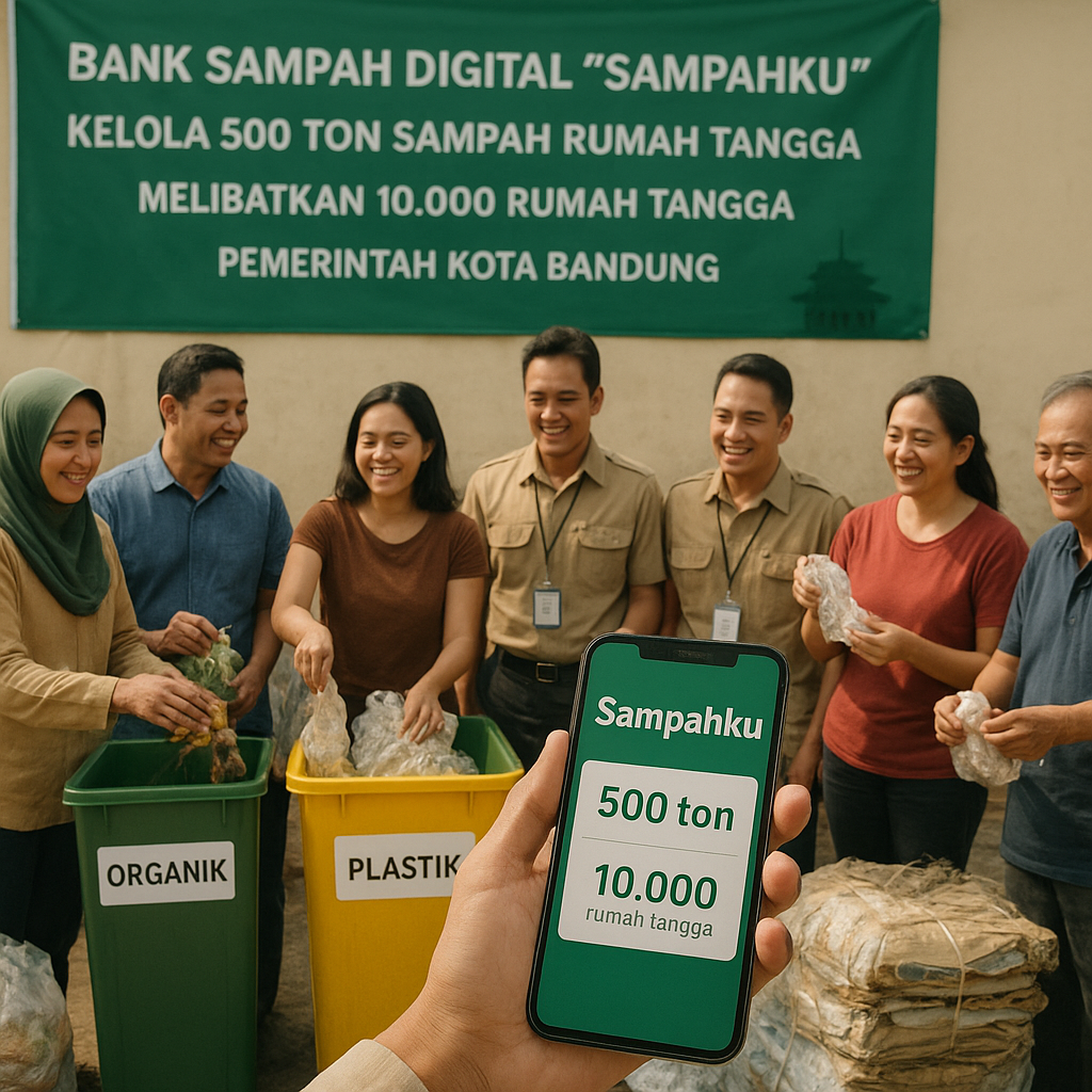Bank Sampah Digital Berbasis Aplikasi Kelola 500 Ton Sampah Rumah Tangga di Bandung