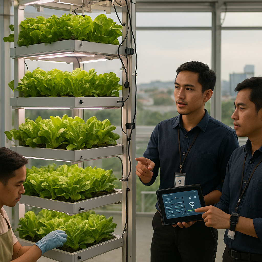 Pertanian Vertikal Berbasis IoT di Semarang Hasilkan Sayur Organik Sepanjang Tahun
