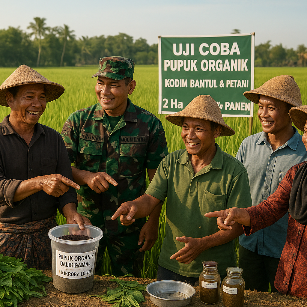Kodim Bantul dan Petani Kembangkan Pupuk Organik dari Daun Gamal dan Mikroba