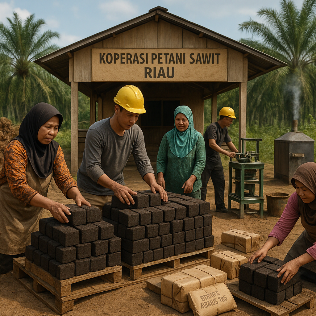 Briket Arang dari Limbah Tandan Kosong Sawit Kurangi Deforestasi di Riau