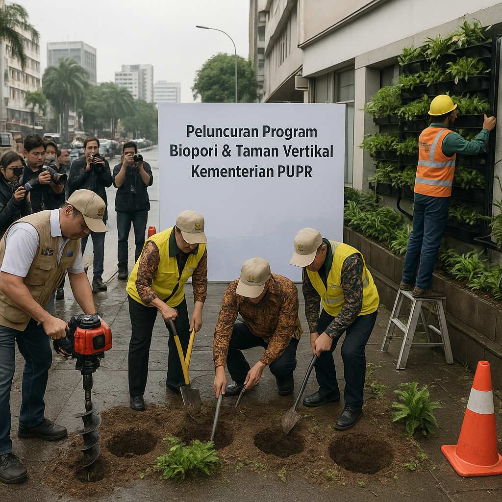 Kementerian PUPR Luncurkan Program Biopori dan Taman Vertikal untuk Mitigasi Banjir Kota