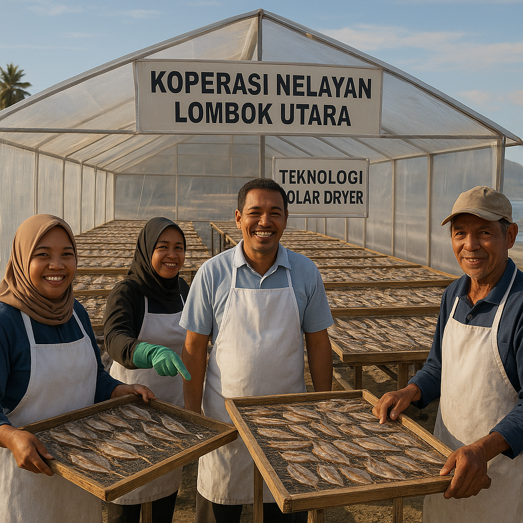 Koperasi Nelayan di Lombok Utara Manfaatkan Teknologi Solar Dryer untuk Tingkatkan Kualitas dan Nilai Jual Ikan Asin