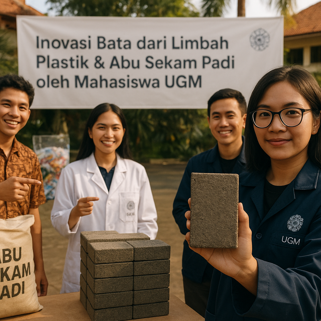 Inovasi Bata dari Limbah Plastik & Abu Sekam Padi oleh Mahasiswa UGM