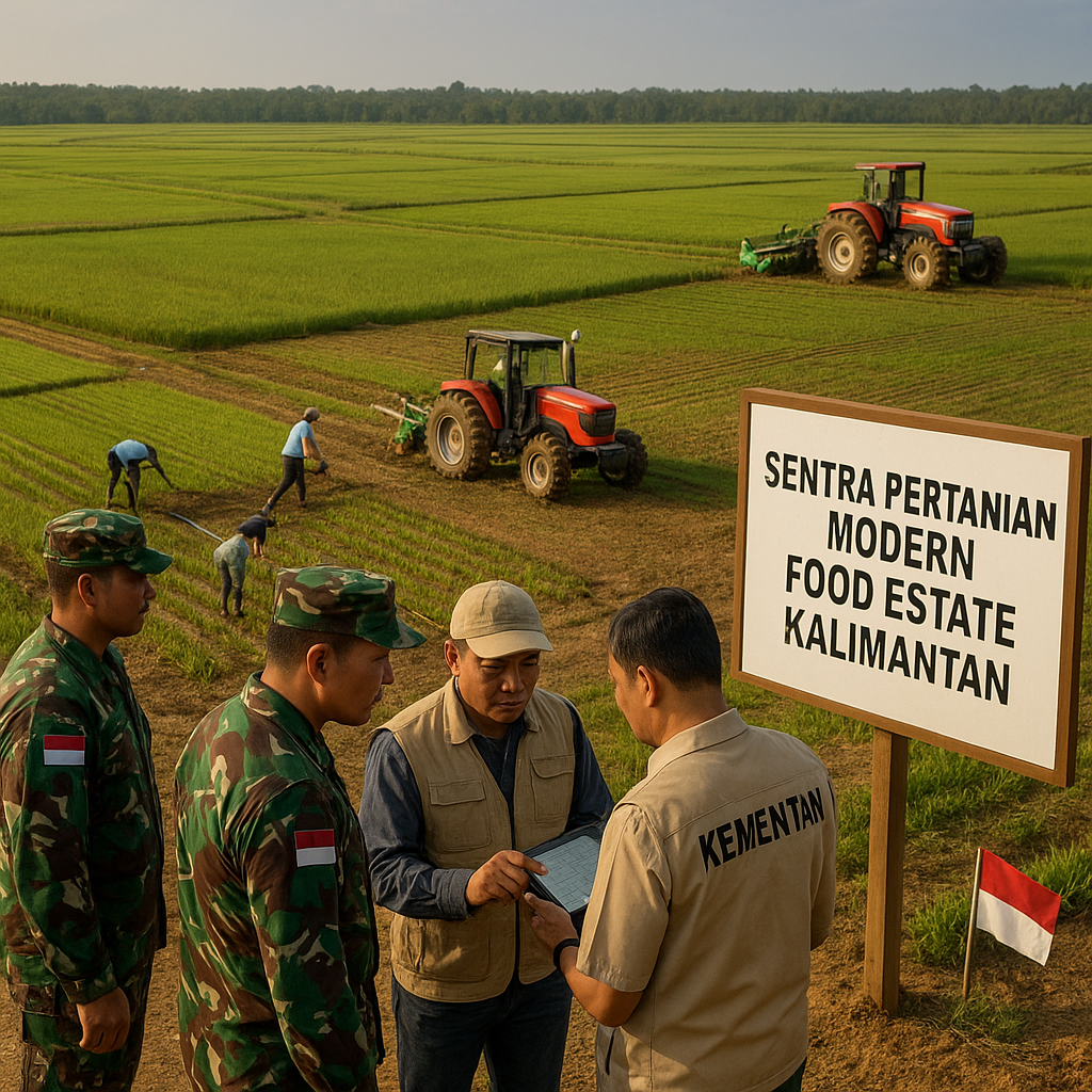 Kolaborasi TNI AD dan Kementan Wujudkan Lahan Tidur Jadi Sentra Pertanian Modern di Kalimantan