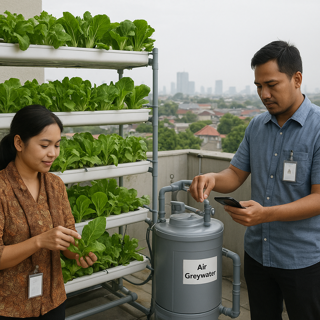 Proyek 'Vertical Greens': Integrasi Pertanian Vertikal dengan Pengelolaan Air Greywater di Apartemen