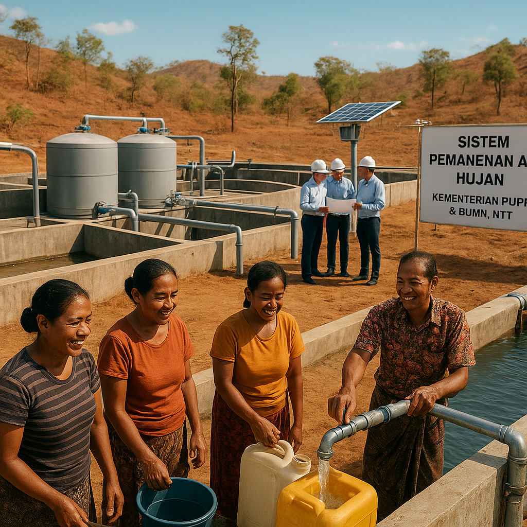 Kementerian PUPR dan BUMN Bangun Sistem Pemanenan Air Hujan Skala Besar di NTT