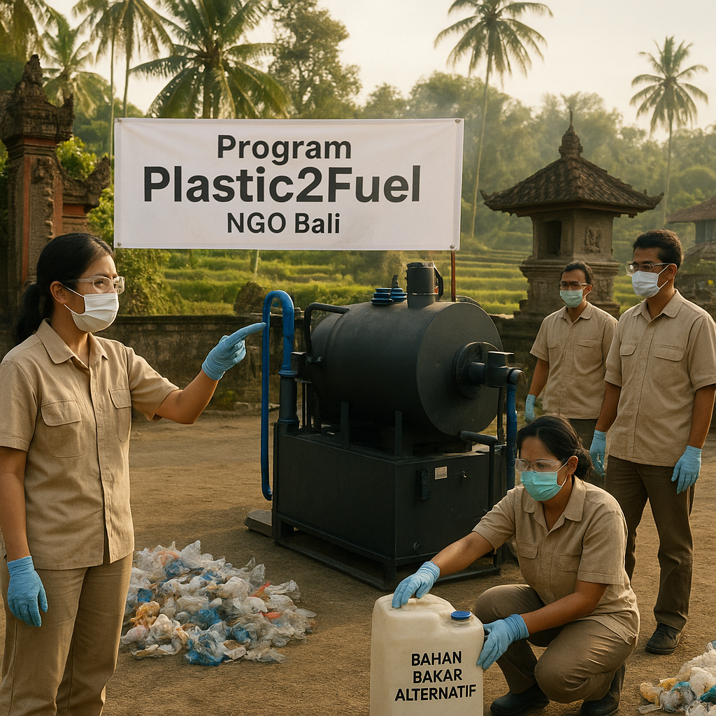 Program 'Plastic2Fuel' oleh NGO Bali Mengkonversi Sampah Plastik menjadi Bahan Bakar Alternatif