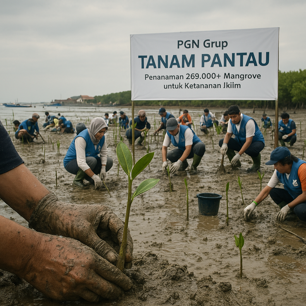PGN Grup Perkuat Pesisir Utara Jawa dengan Penanaman Lebih dari 269.000 Mangrove untuk Ketahanan Iklim