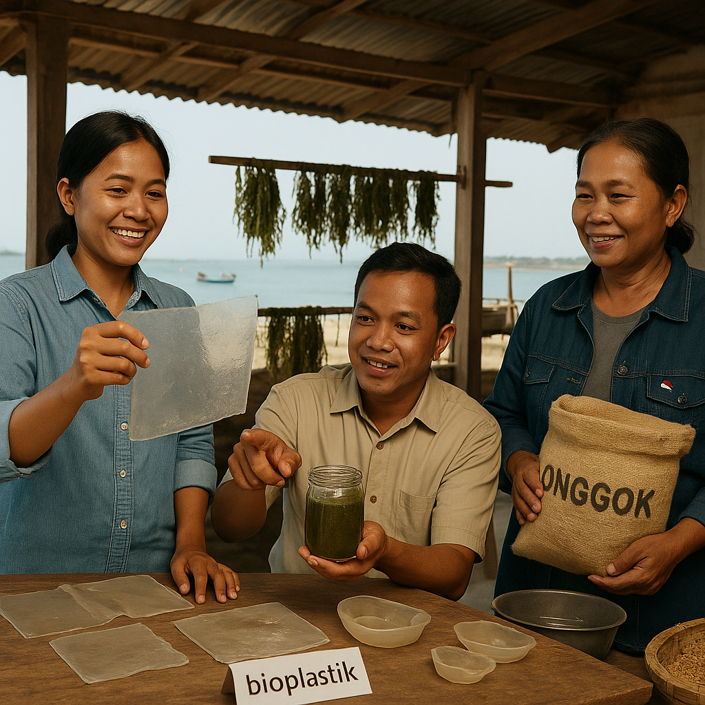 Startup Lokal Rembang Kembangkan Bioplastik Ramah Lingkungan dari Rumput Laut dan Limbah Tapioka