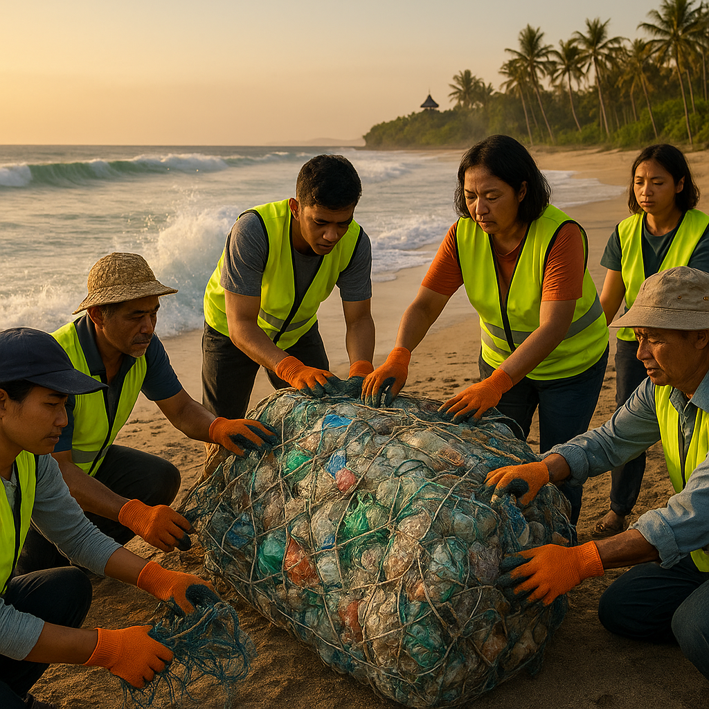Sampah Plastik di Laut Disulap Jadi Pelindung Pantai di Bali