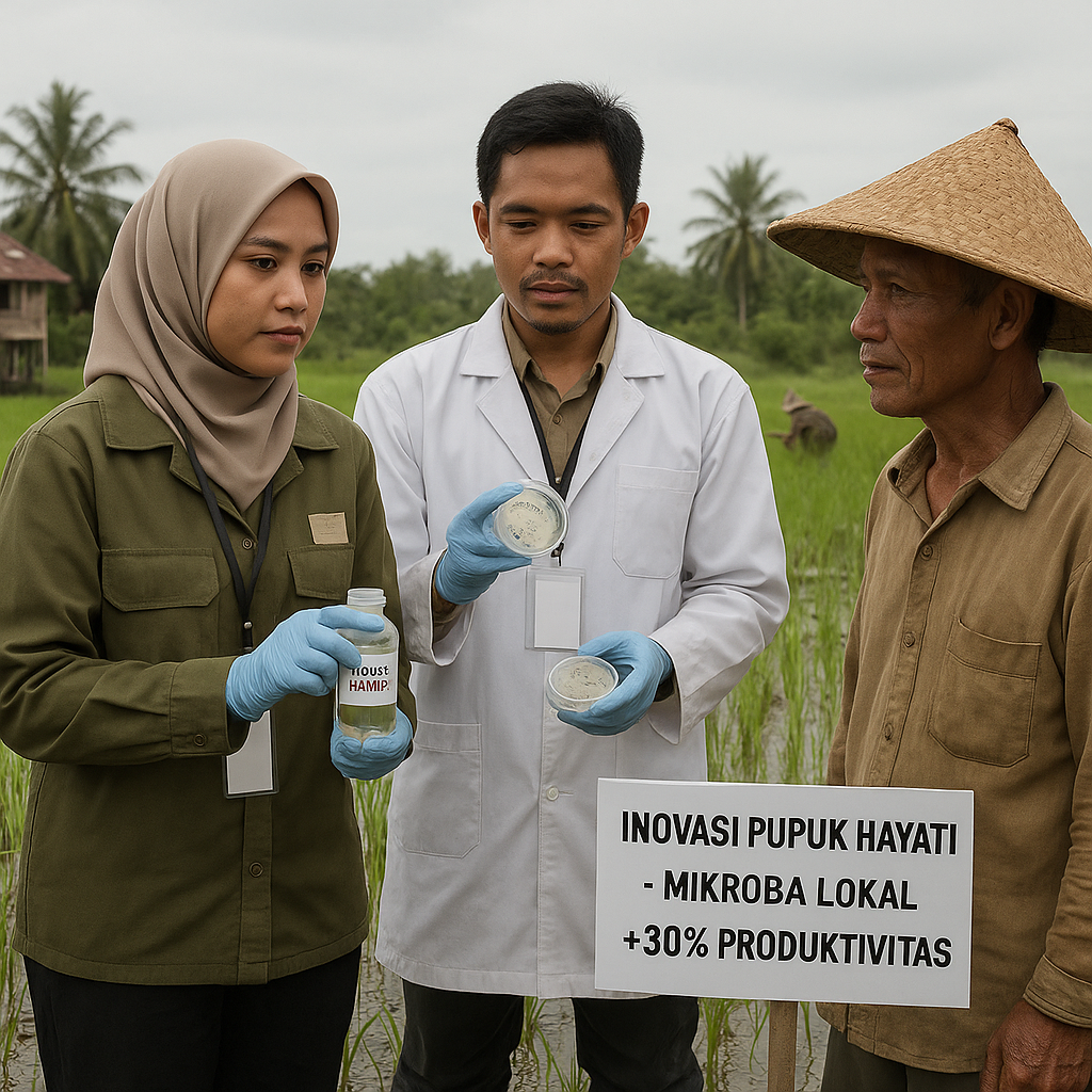 Inovasi Pupuk Hayati dari Mikroba Lokat Meningkatkan Produksi Padi di Lahan Rawa Kalimantan