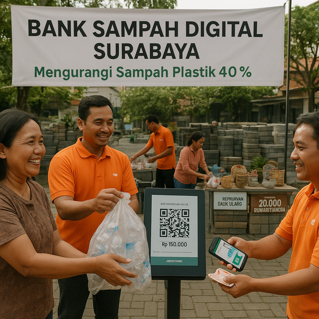 Bank Sampah Digital di Surabaya Berhasil Kurangi Sampah Plastik 40% dan Hasilkan Rupiah bagi Warga