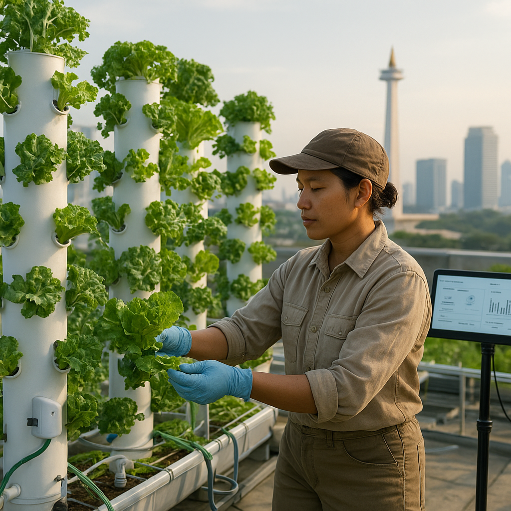 Vertical Farming dengan Teknologi IoT di Jakarta Hasilkan Sayuran Segar dengan Jejak Air Minimal