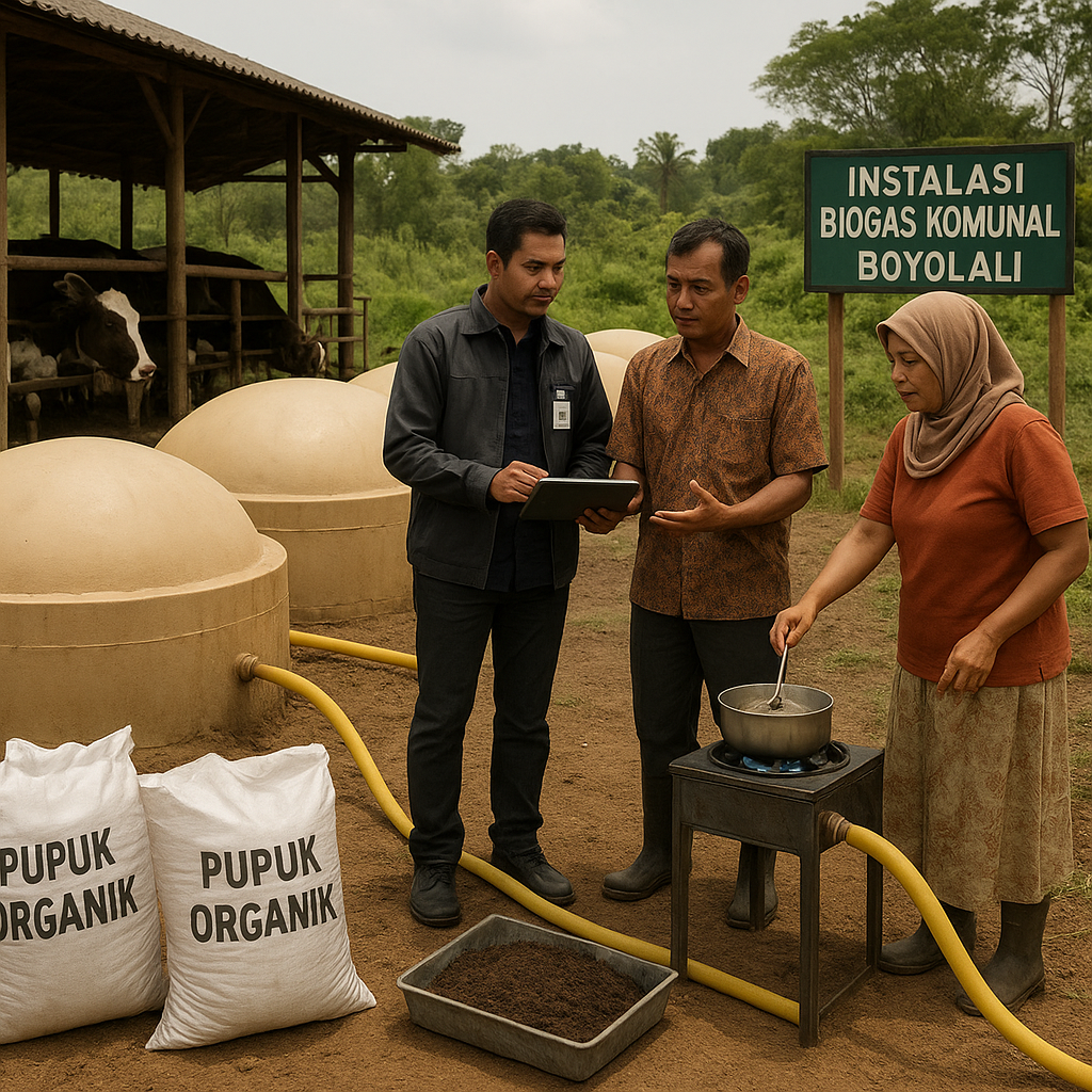 Instalasi Biogas dari Limbah Ternak di Boyolali Hasilkan Energi dan Pupuk Organik bagi Petani