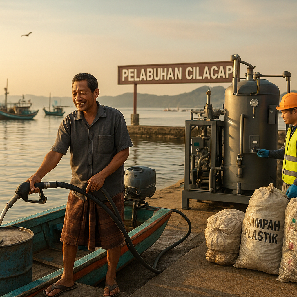 Teknologi Pirolisis Sampah Plastik Jadi Bahan Bakar Kapal Nelayan di Cilacap
