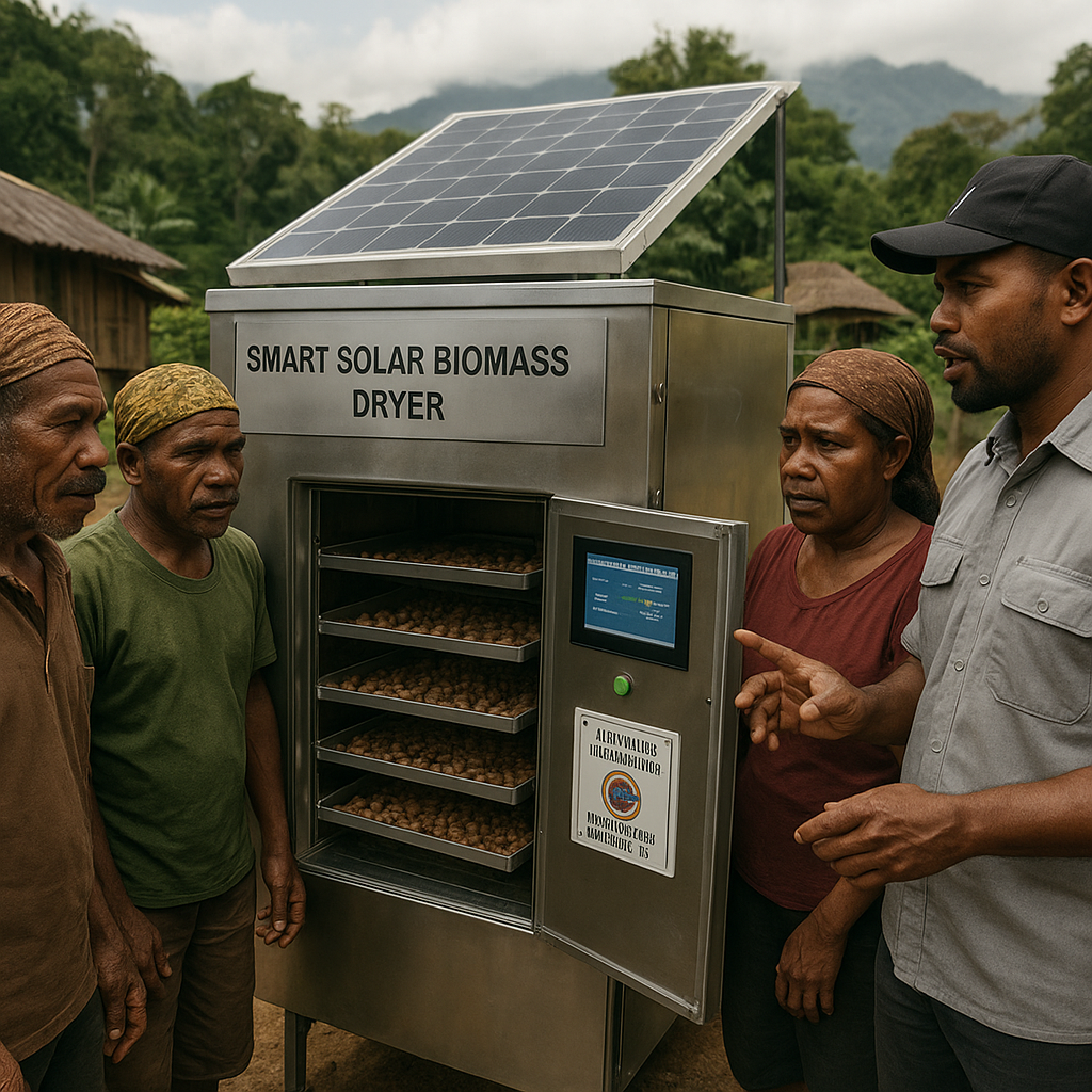 Smart Solar Biomass Dryer Solusi Petani Pala Papua Barat Hadapi Cuaca Tak Menentu