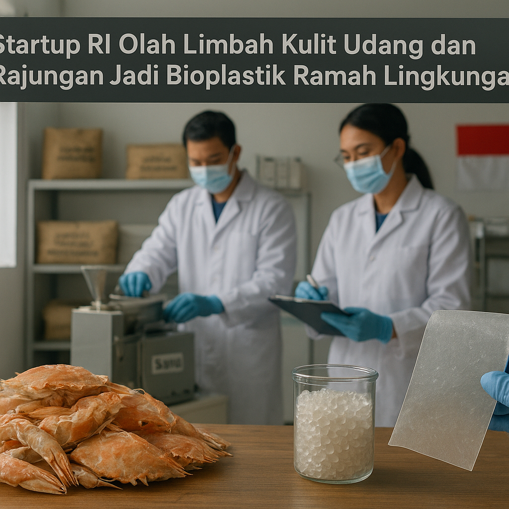 Startup RI Olah Limbah Kulit Udang dan Rajungan Jadi Bioplastik Ramah Lingkungan